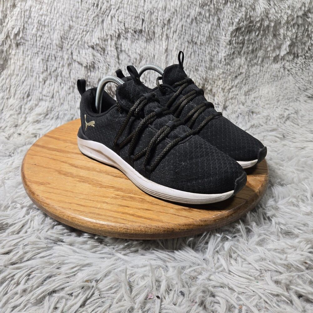Puma Shoes Women 8.5 Prowl Knit Sneaker Black Lace Up Low Top Athletic 191783-01